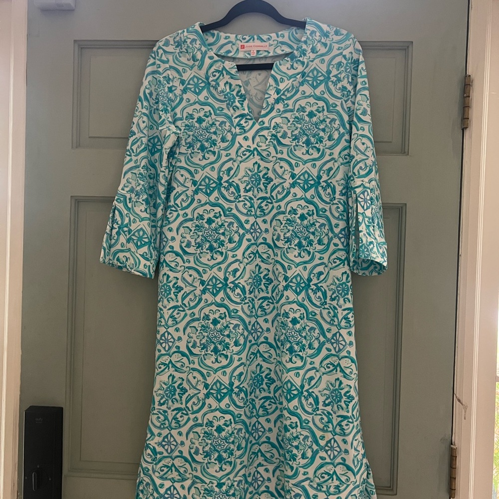 Jude Connally Aqua Tile Dress swimsuit material